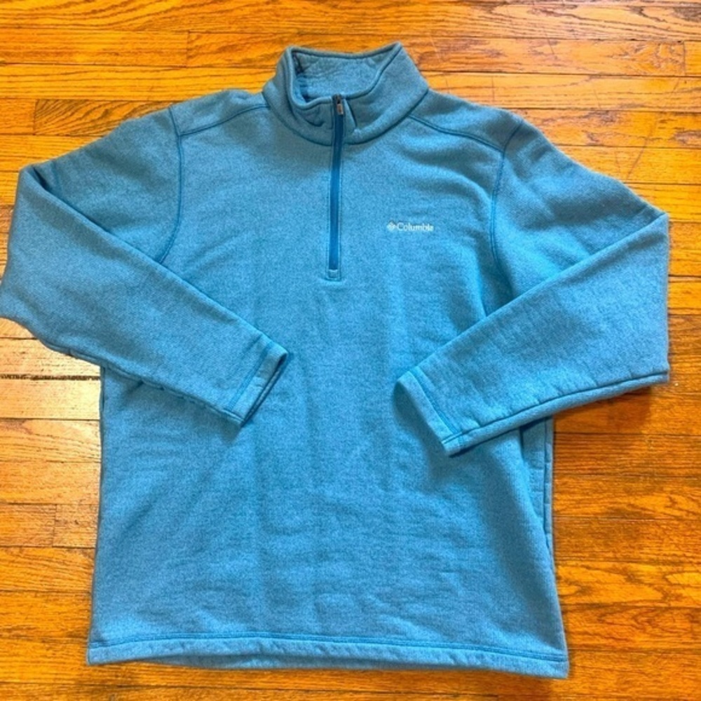 Columbia Half Zip Pullover Mens Large Blue Gray